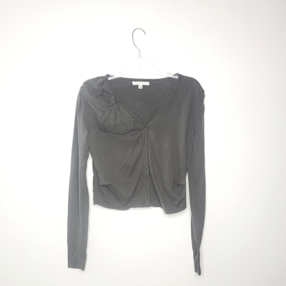 Cabi Cashmere Blend Loden Posh Cardigan Size Small
